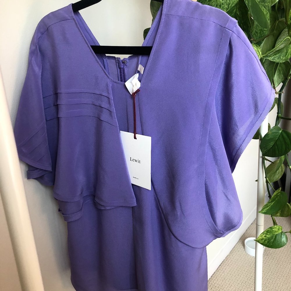 Lewit Asymetrical Purple Silk Blouse